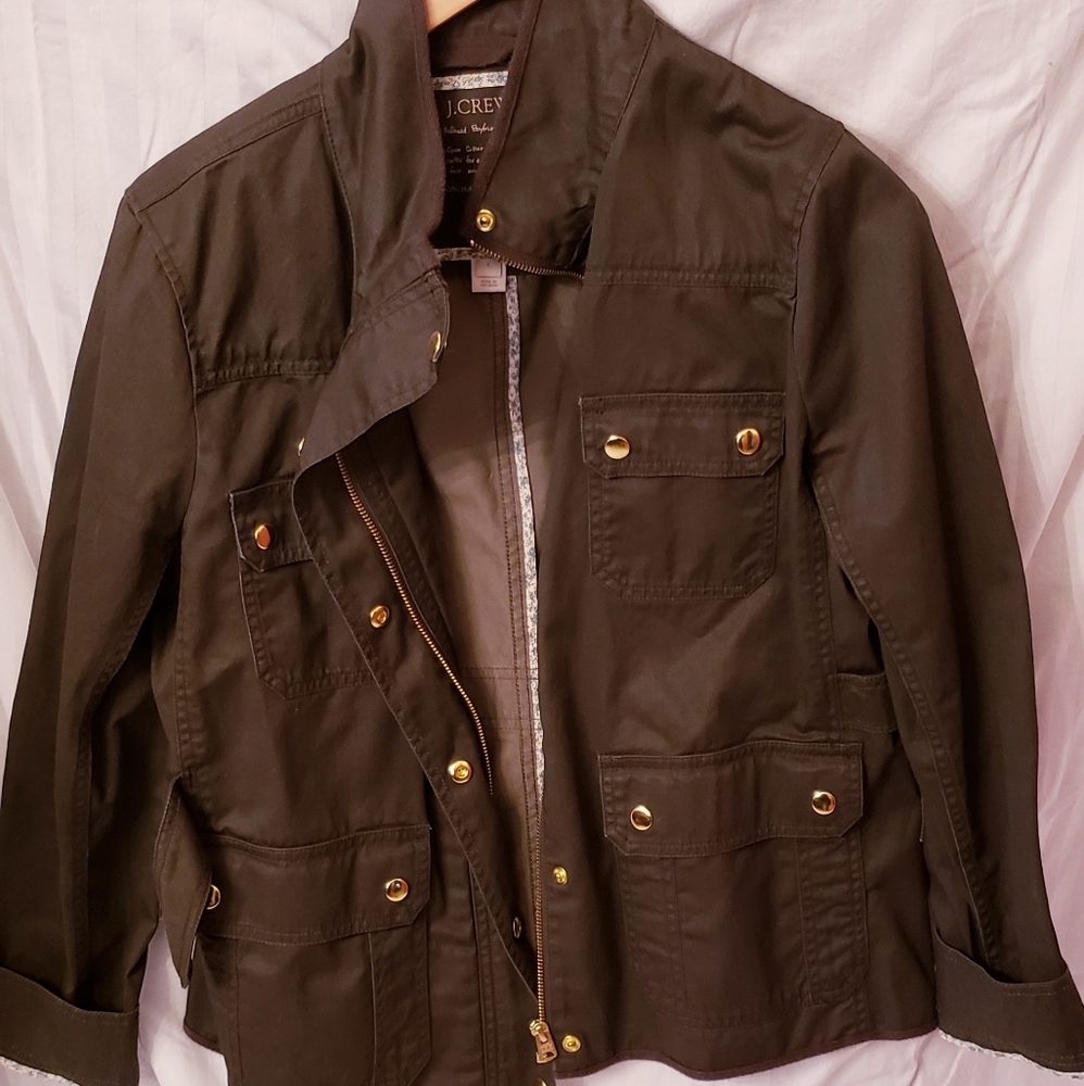 LG J Crew Olive Green Military Jacket